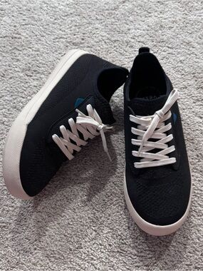 Vessi Weekend Sneaker Black Knit Casual Women’s Size 8 Waterproof Lace Up